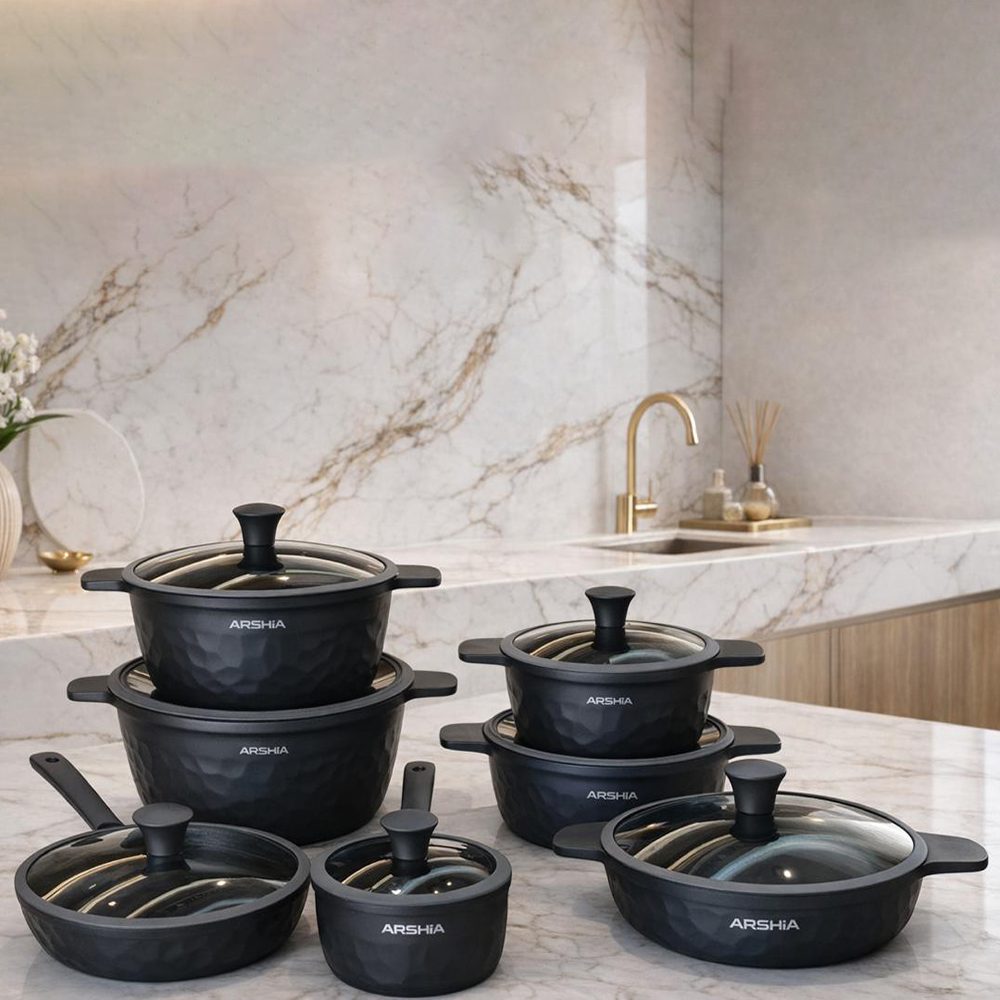 Arshia 14-piece Diamond Cookware Set – 3846/2 طقم جرانيت دايمونج أرشا 14 قطعة